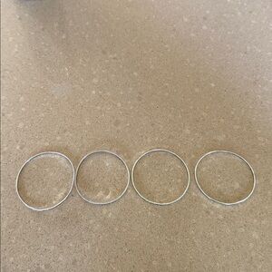 Set of Four Silver Tone Bangles